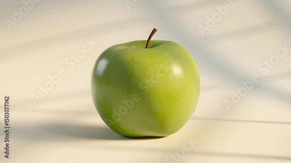 Fototapeta Vibrant green apple displaying healthy and visually appealing fruit