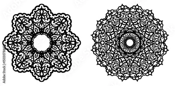 Fototapeta two types of black circular lace 