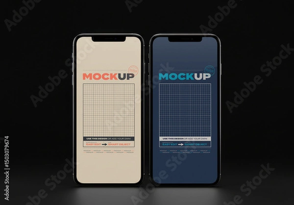 Obraz Bright Front Cellphone Screens Mockups