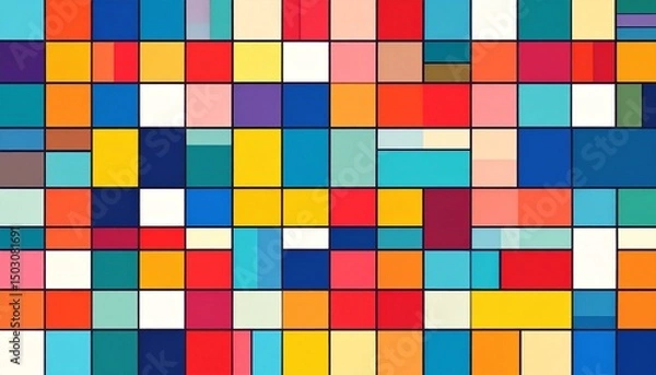 Fototapeta Abstract Colorful Geometric Grid Pattern