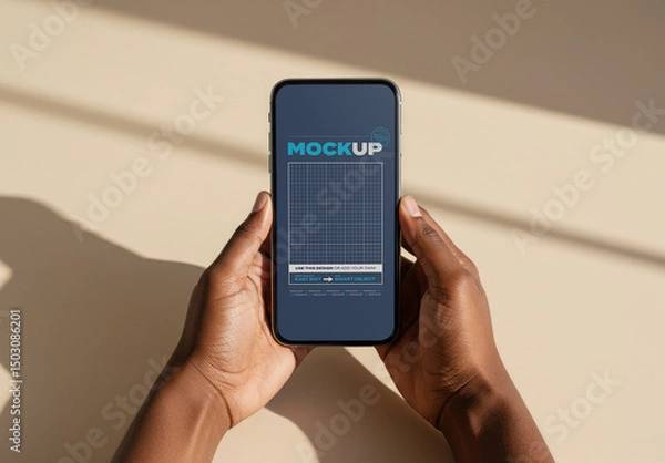 Obraz Hands Holding Cellphone Screen Mockup