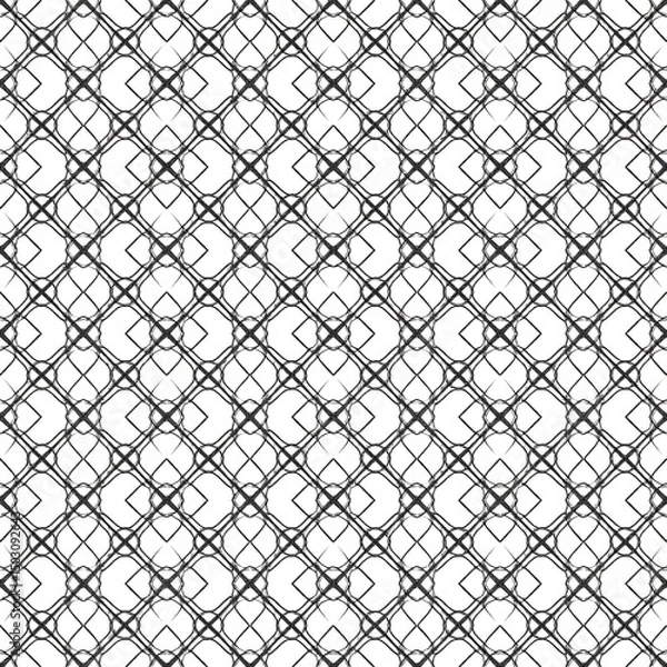 Obraz Intricate Seamless Pattern Design Featuring Interwoven Lines and Shapes in Monochrome Style for Modern Projects