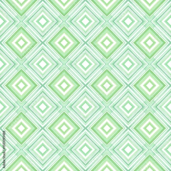 Fototapeta Elegant Seamless Pattern Featuring Soft Green and White Diamond Shapes for Modern Design Projects
