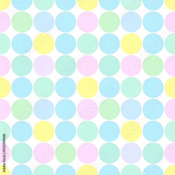 Fototapeta Soft Pastel Polka Dots Seamless Pattern for Elegant and Playful Designs