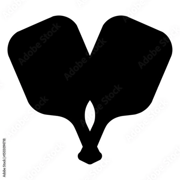 Obraz Pickleball paddles forming heart – black silhouette love symbol