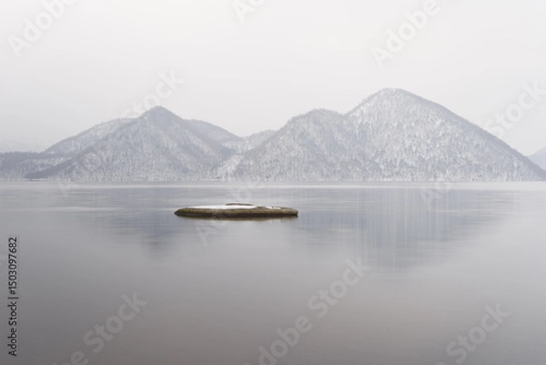 Obraz lake and mountains in winter
