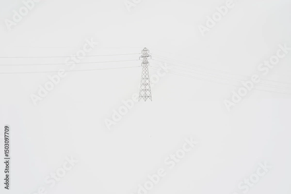 Obraz high voltage power lines in winter