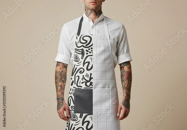 Obraz Tattoo Chef Apron Mockup