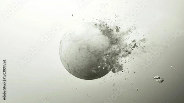 Fototapeta Implosion: Fractured Sphere in Suspended Animation