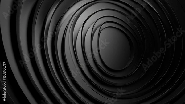 Fototapeta Abstract Black Concentric Circles Design