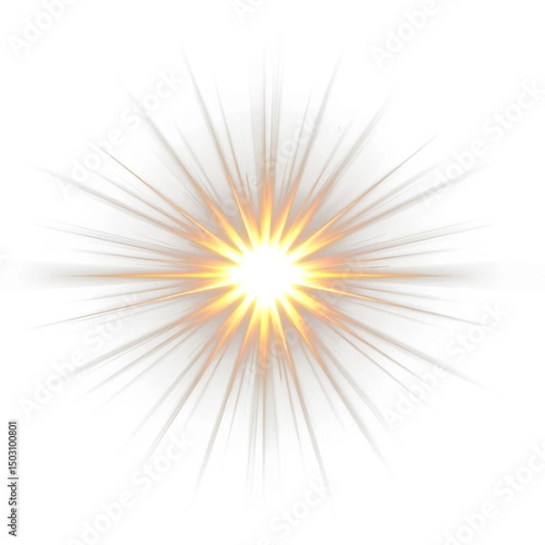 Fototapeta PNG glow and starlight flash with sparkle beam on night background, galaxy starscape with bright light shimmer, magical space shine and isolated starburst design for fantasy use PNG.