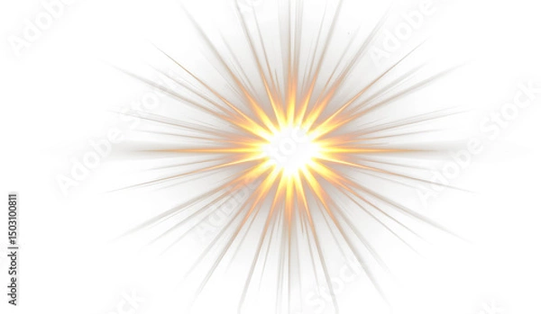 Fototapeta PNG glow and starlight flash with sparkle beam on night background, galaxy starscape with bright light shimmer, magical space shine and isolated starburst design for fantasy use PNG.