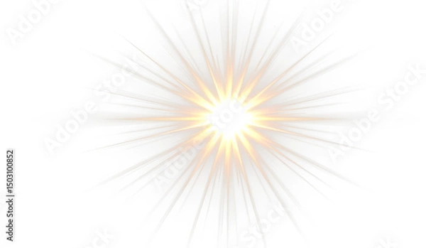 Fototapeta PNG glow and starlight flash with sparkle beam on night background, galaxy starscape with bright light shimmer, magical space shine and isolated starburst design for fantasy use PNG.