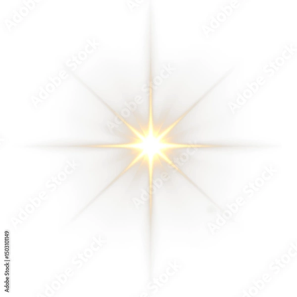 Fototapeta PNG star sparkle glow and starlight beam across galaxy background with magical night flare, transparent star shine and flash shimmer in space fantasy design with star explosion details PNG.