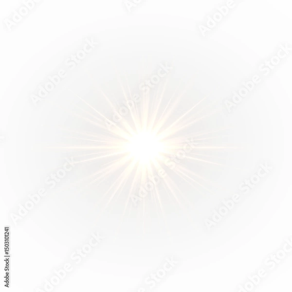 Fototapeta PNG glow and starlight flash with sparkle beam on night star background, galaxy starscape with bright light shimmer, magical space star shine and isolated starburst design for fantasy use PNG.