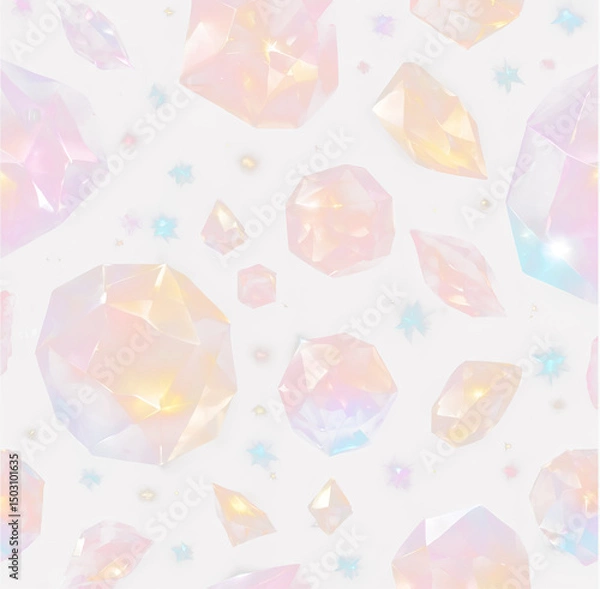 Fototapeta Crystal glow and prism sparkle beam over rainbow reflection and light flare, transparent background with PNG shine and glitter elements in abstract design effect and crystal surface PNG.