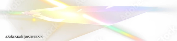 Fototapeta Crystal light and prism sparkle with glowing beam reflection on PNG background.