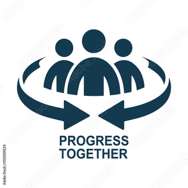 Fototapeta Vector icon showing unity and collaboration for corporate teamwork and business partnership. Clean, minimal, and professional.