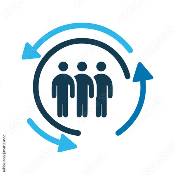 Fototapeta Circular Workflow Process with People Icon