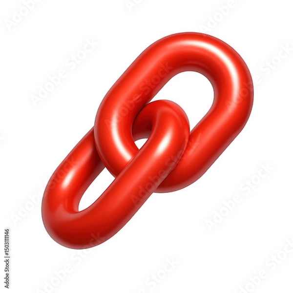 Obraz Red Chain Link Strength Connection Unity