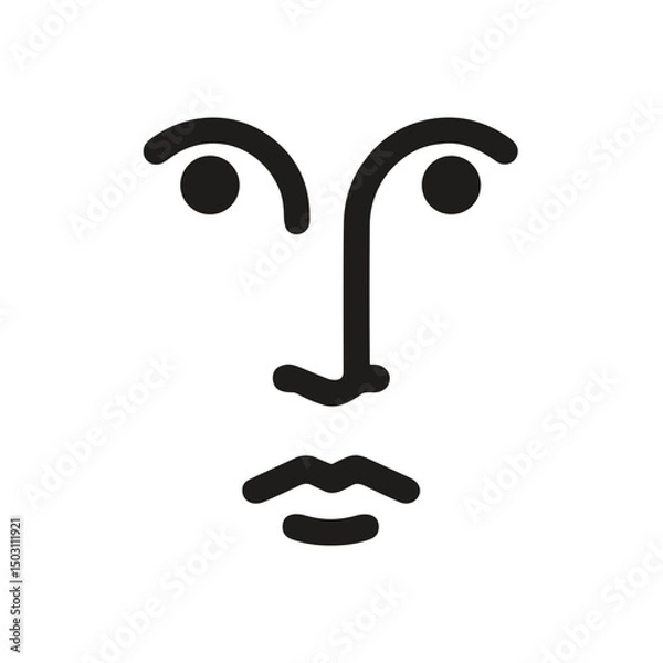 Obraz Abstract face vector icon for creativity and identity in minimalist design on transparent background