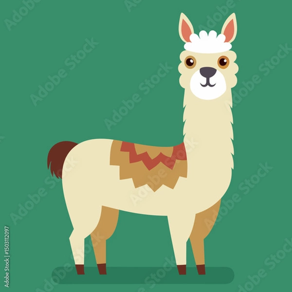 Obraz cute cartoon llama vector