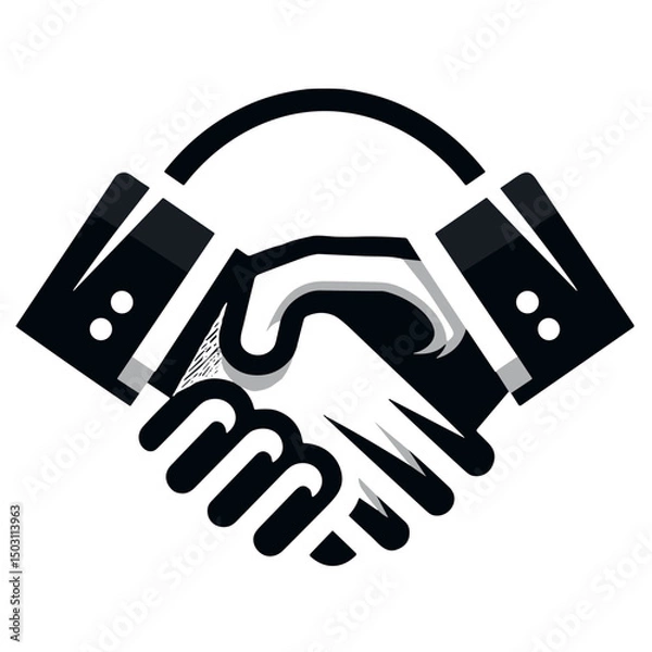 Obraz Handshake vector image with in professional design on transparent background for representing collaboration and partnership in business and industry 