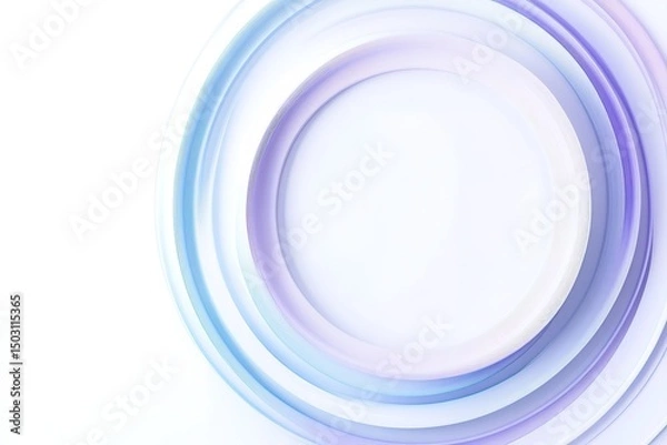 Fototapeta Concentric rings with soft textures and pale blue, lilac colors create an elegant background