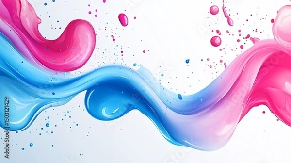 Obraz Dynamic fluid waves abstract illustration with captivating blend of colors