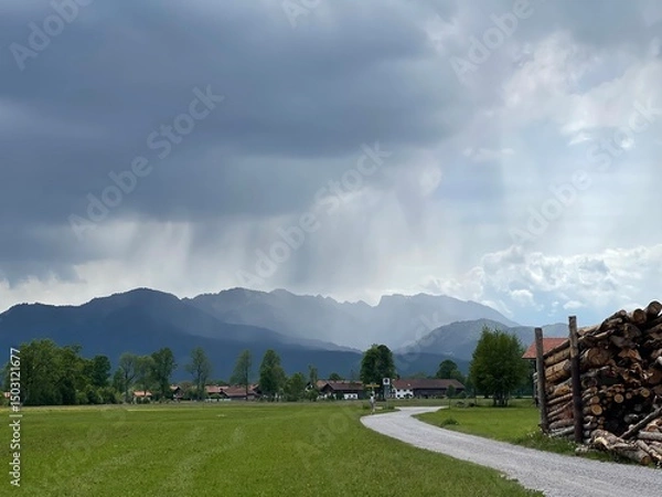 Obraz Regen über Gebirge