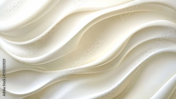 Obraz Elegant White Waves: A Smooth, Flowing Abstract Background Design Texture