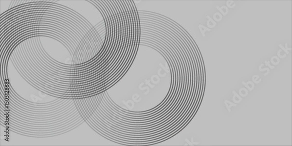 Fototapeta White abstract minimalist background with circle lines