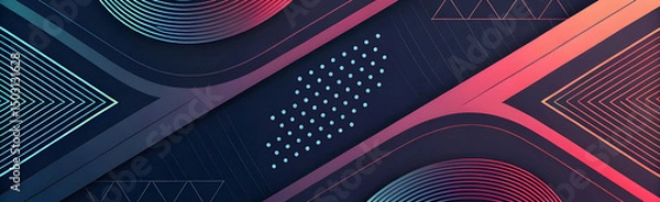 Fototapeta black dark abstract color geometric symmetry wave and arrow. ai generated images