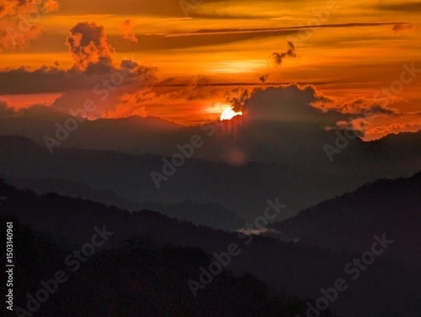 Obraz sunset in the mountains