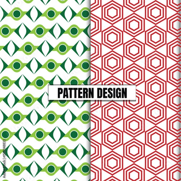 Fototapeta Collection of seamless ornamental vector patterns and swatches. Colorful geometric oriental backgrounds.