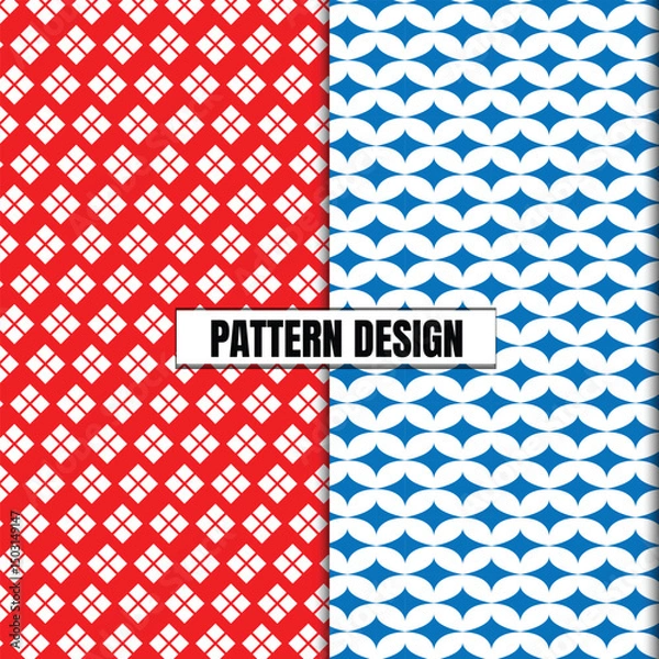 Fototapeta Collection of seamless ornamental vector patterns and swatches. Colorful geometric oriental backgrounds.