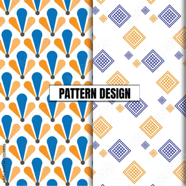 Fototapeta Collection of seamless ornamental vector patterns and swatches. Colorful geometric oriental backgrounds.