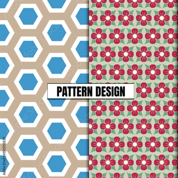 Fototapeta Collection of seamless ornamental vector patterns and swatches. Colorful geometric oriental backgrounds.