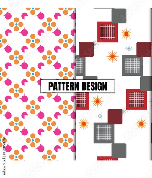 Fototapeta Collection of seamless ornamental vector patterns and swatches. Colorful geometric oriental backgrounds.