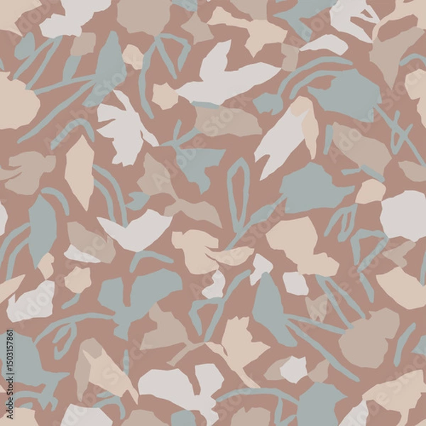 Fototapeta Vector abstract floral seamless repeat pattern