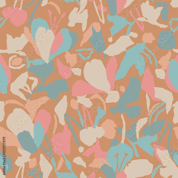 Fototapeta Vector colorful floral seamless repeat pattern
