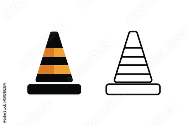 Fototapeta traffic cone isolated on white