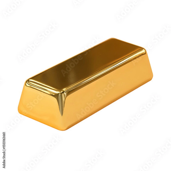 Fototapeta A gleaming gold bar, symbolizing wealth and prosperity. Its metallic sheen suggests value and financial security.