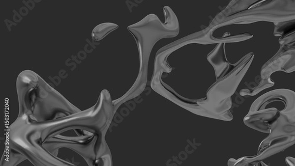 Obraz Charcoal Abstract Liquid Wallpaper 4K - Mesmerizing Desktop Background