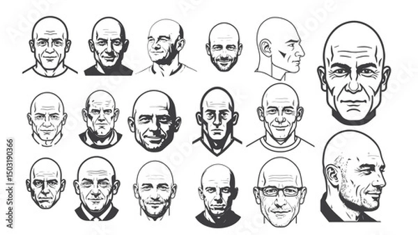 Fototapeta Silhouette and Portrait Collection of a Bald Man Showcasing Modern Style Strength and Simplicity

Silhouette and Portrait Collection of a Bald Man Showcasing Modern Style Strength and Simplicity