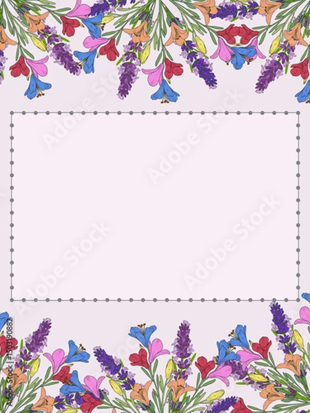 Fototapeta Floral border on a plain background.