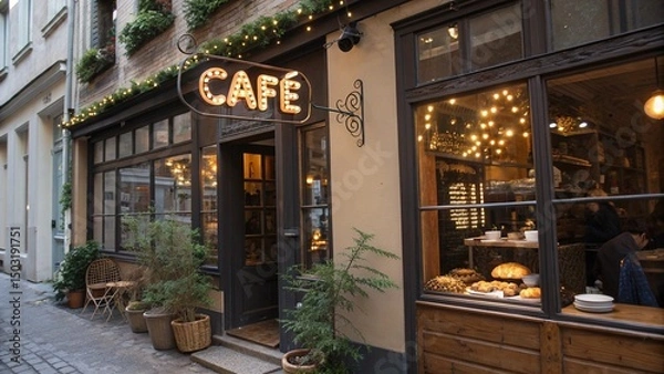 Obraz street cafe in paris