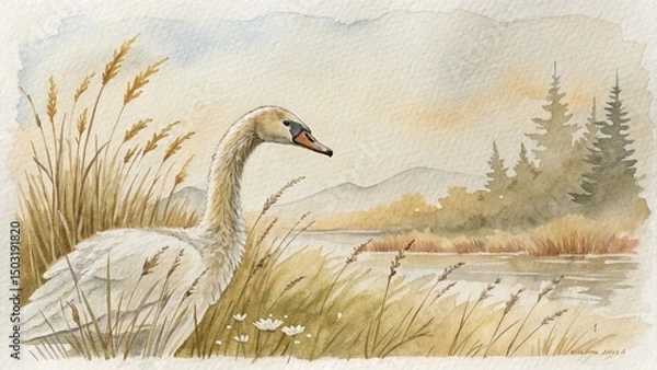 Obraz swan on the lake