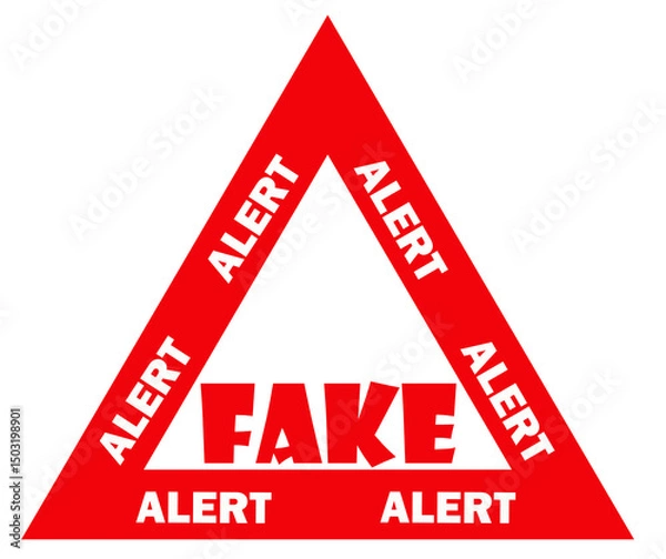 Fototapeta Bold red text "Alert" on a white background, ideal for emergency notifications, warnings, online security alerts, scam warnings, or urgent digital messages.
