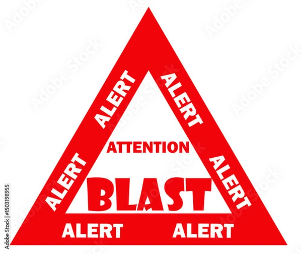 Fototapeta Bold red text "Alert" on a white background, ideal for emergency notifications, warnings, online security alerts, scam warnings, or urgent digital messages.